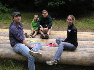 lunch on the logs