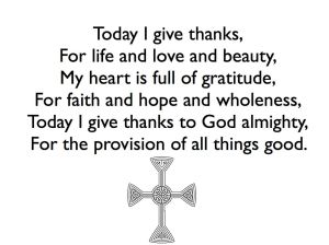 Today I give thanks